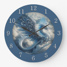Stunning Dragon Surrounded by Clouds White Numbers