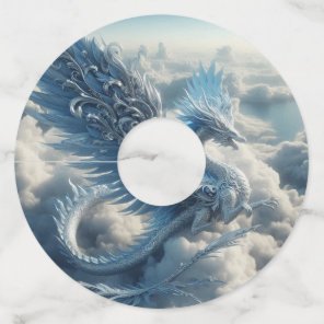 Stunning Dragon Surrounded by Clouds  Wine Glass Tag