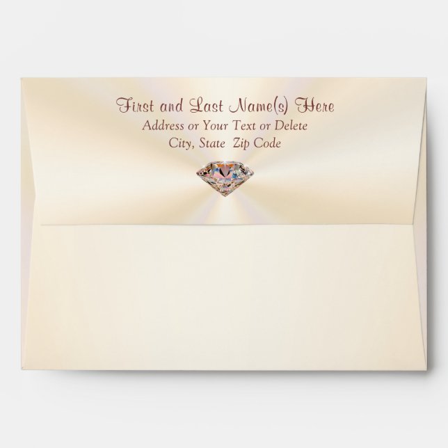 Stunning Ecru and Rose Gold Diamond Envelopes (Back (Top Flap))