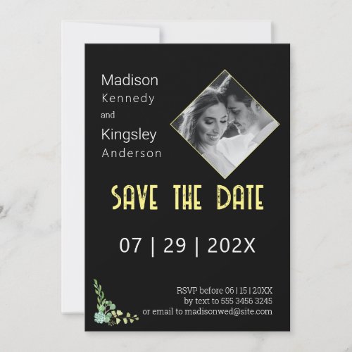 Stunning Edgy Black Save the Date Photo Fab