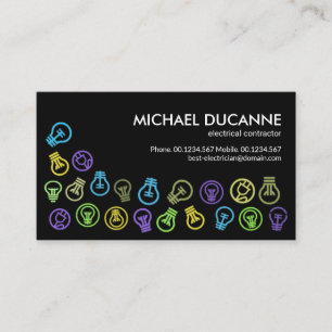 Stunning Electrical Light Bulbs Electrician Business Card
