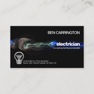 Stunning Electrical Lightning Strike Electrician Business Card