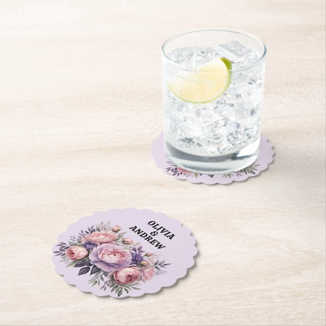 Stunning Elegant Floral Soft Pastel Colors  Paper Coaster (Insitu)