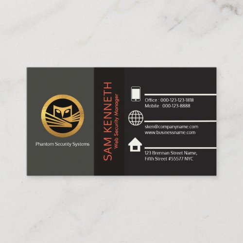 Stunning Elegant Shades of Black Web Security Business Card