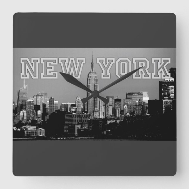 Stunning! Empire State Building New York City Square Wall Clock (Front)