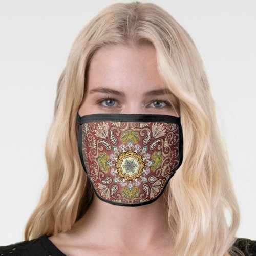 Stunning Ethnic Paisley Style Scarf Print Womens Face Mask