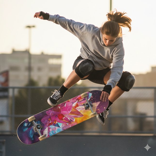Stunning Explosion of Color Bismuth Crystals Skateboard (Colorful Explosion of Bismuth Crystals Skateboard Cover Photo)