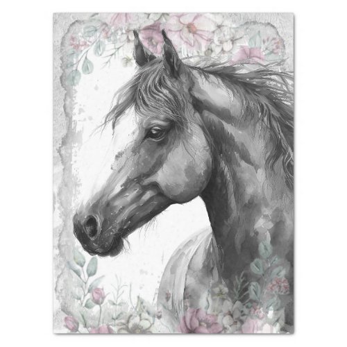 Stunning Fantasy Horse Floral Tissue Paper