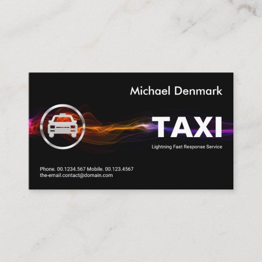 Customizable Stunning Fast Lightning Strike Taxi Cab Driver Business Card