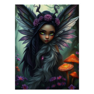 Stunning Feathered Fairy Art Poster
