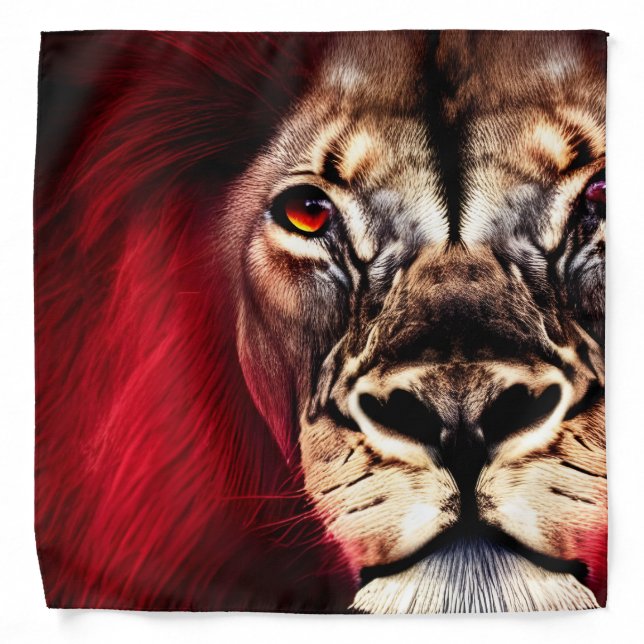 Stunning Fierce Wilderness Male Lion Bandana (Front)