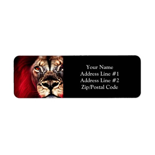 Stunning Fierce Wilderness Male Lion Label