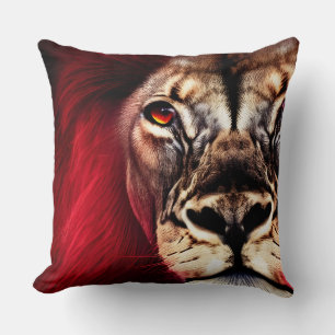 Stunning Fierce Wilderness Male Lion Throw Pillow