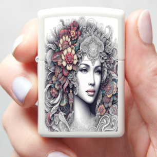 Stunning Filipino Woman Luxury Art Zippo Lighter