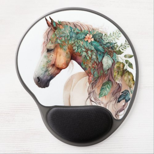Stunning Floral Horse Gel Mouse Pad