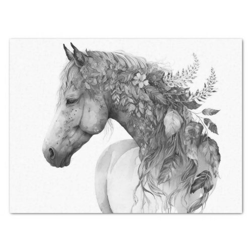 Stunning Floral Horse Tissue Paper