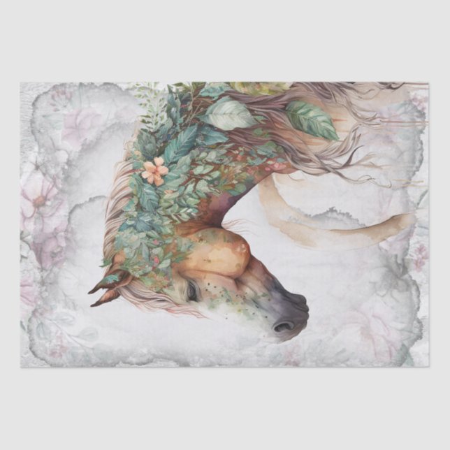 Stunning Floral Horse Tissue Paper (Front)