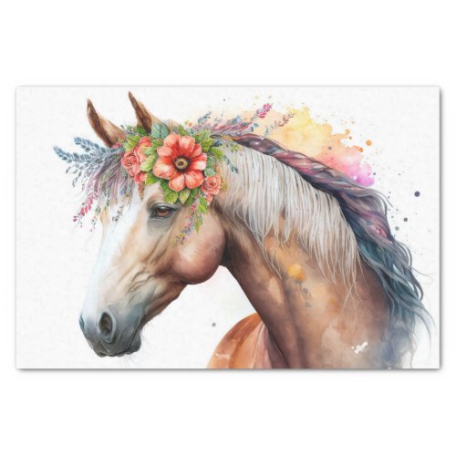 Stunning Floral Horse Tissue Paper