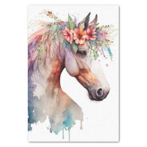 Stunning Floral Horse Tissue Paper