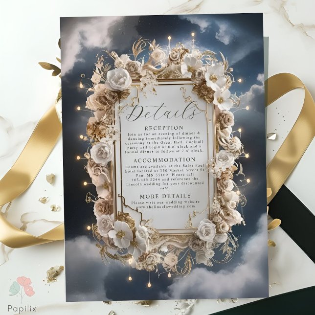 Stunning Florals accented with Golden Wedding Enclosure Card (Creator Uploaded)