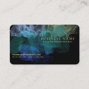 Stunning Fluid Ink Abstract on Black Business Card