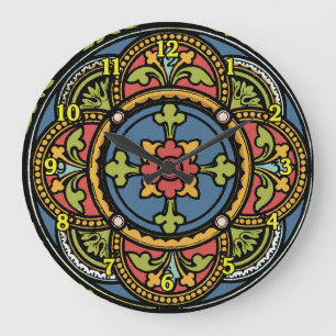 Stunning Folk Art Wall Clock