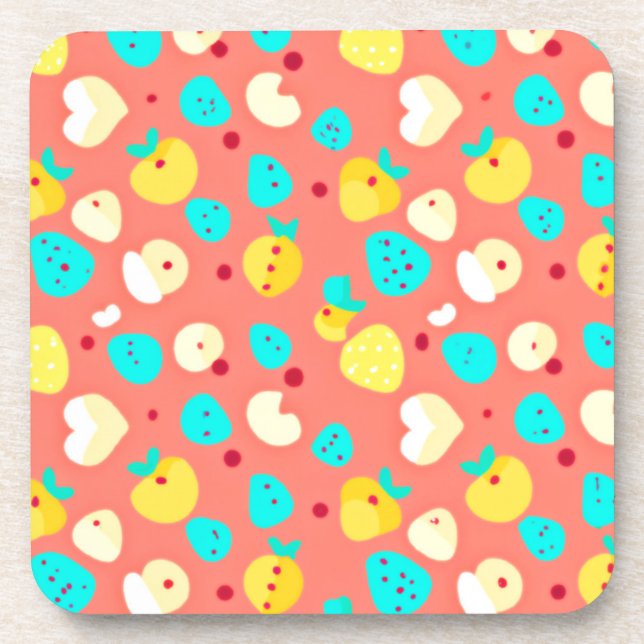 Stunning Fruits Patterns Art Beverage Coaster (Front)