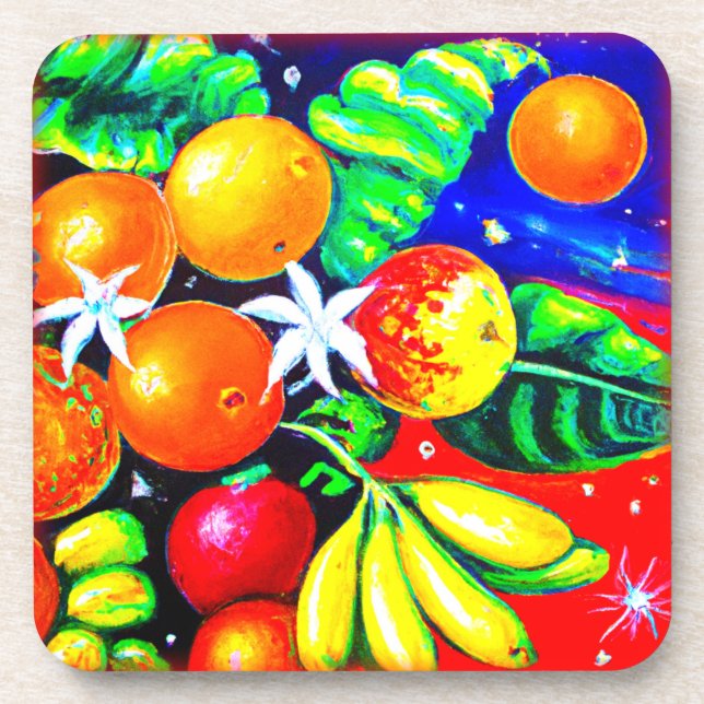 Stunning Fruits Starry Sky. Buy Now Beverage Coaster (Front)