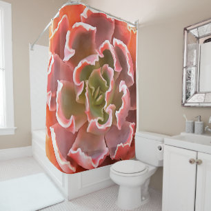 Stunning Garden Succulent Pink Tones Realistic Art Shower Curtain