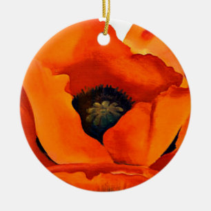 Stunning Georgia O'Keefe Red Poppy Flower 1927 Ceramic Ornament