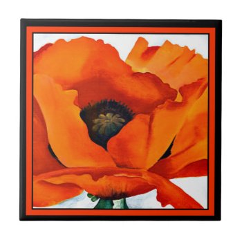 Stunning Georgia O'keefe Red Poppy Flower 1927 Tile by MagnoliaVintage at Zazzle