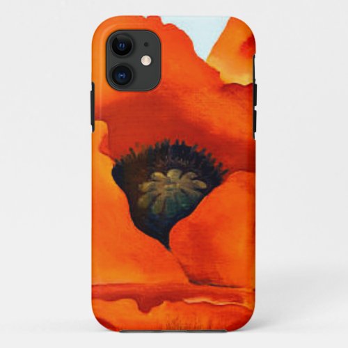 Stunning Georgia OKeefe Red Poppy Flower iPhone 11 Case