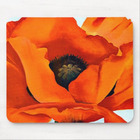 Stunning Georgia O'keefe Red Poppy Flower Mouse Pad
