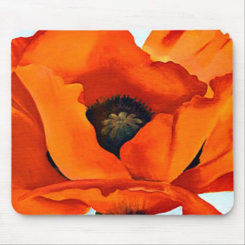 Stunning Georgia OKeefe Red Poppy Flower Mouse Pad