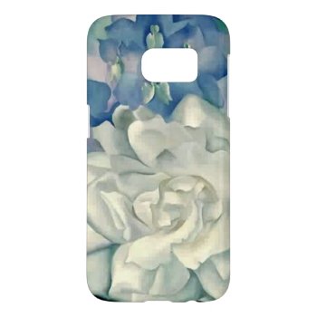 Stunning Georgia O'keefe White Rose And Larkspur Samsung Galaxy S7 Case by MagnoliaVintage at Zazzle