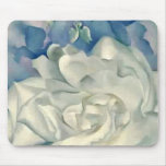Stunning Georgia O&#39;keefe White Rose And Larkspur Mouse Pad at Zazzle