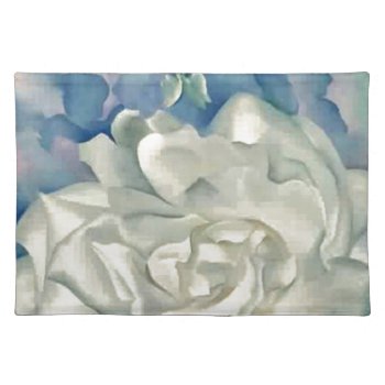 Stunning Georgia O'keefe White Rose And Larkspur Placemat by MagnoliaVintage at Zazzle