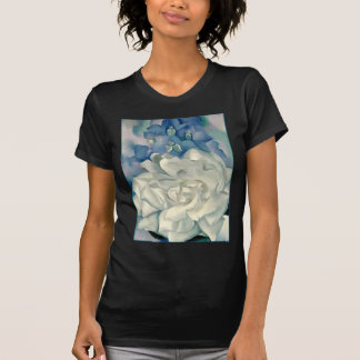Stunning Georgia O'Keefe White Rose and Larkspur T-Shirt