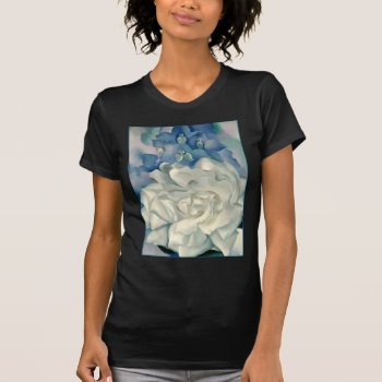 Stunning Georgia O'keefe White Rose And Larkspur T-shirt by MagnoliaVintage at Zazzle