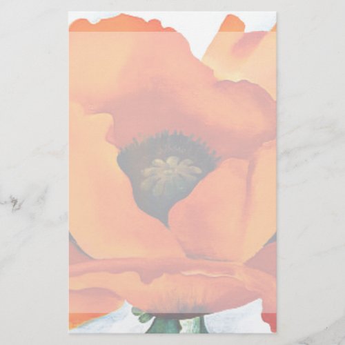 Stunning Georgia OKeeffe Abstract Orange Poppy Stationery