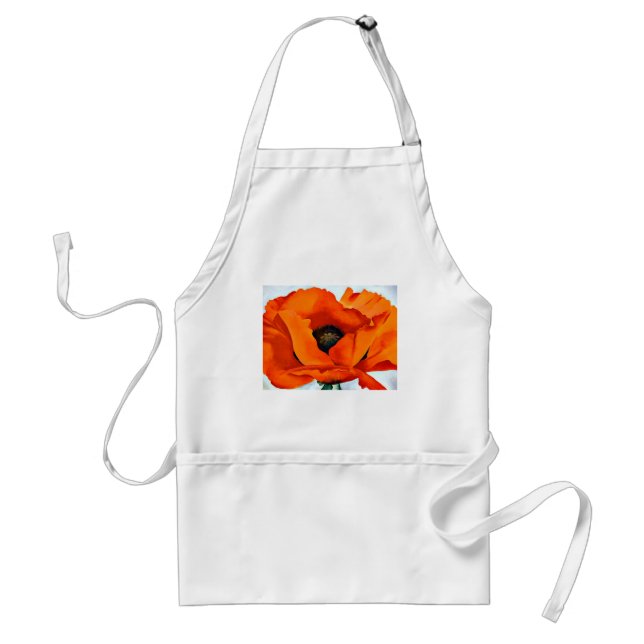Stunning Georgia O'Keeffe Red Poppy Adult Apron (Front)