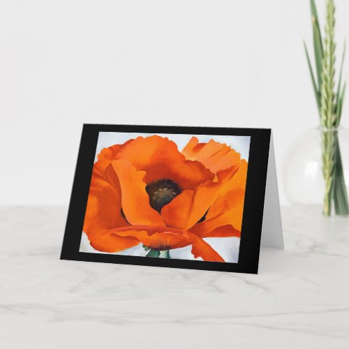 Stunning Georgia OKeeffe Red Poppy Blank Card