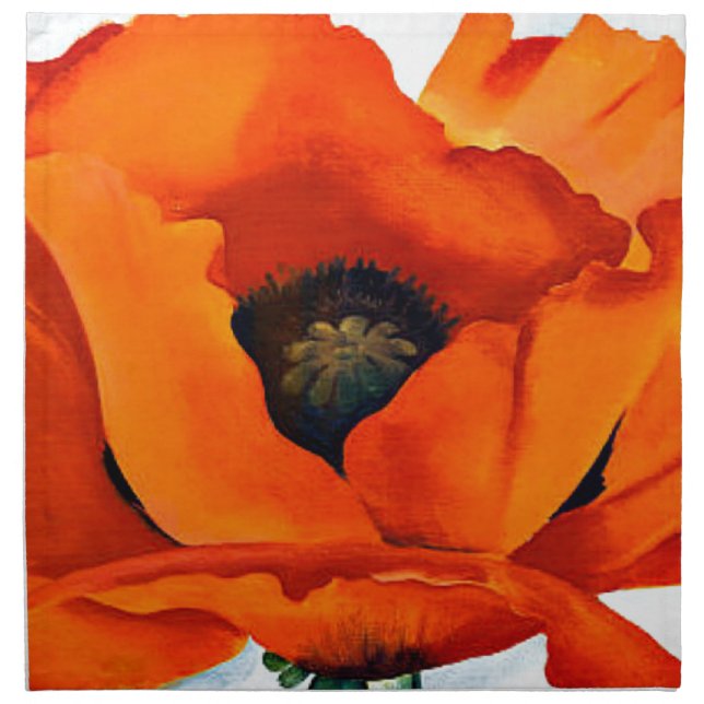 Stunning Georgia O'Keeffe Red Poppy Cloth Napkin (Front)