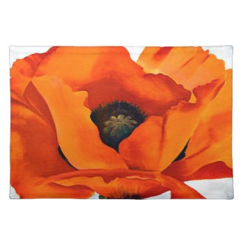 Stunning Georgia O'keeffe Red Poppy Cloth Placemat by MagnoliaVintage at Zazzle