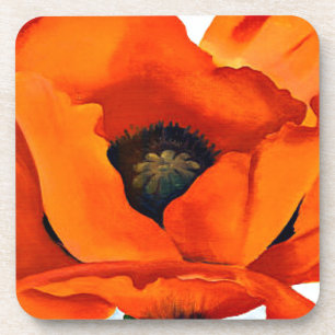 Stunning Georgia O'Keeffe Red Poppy Drink Coaster