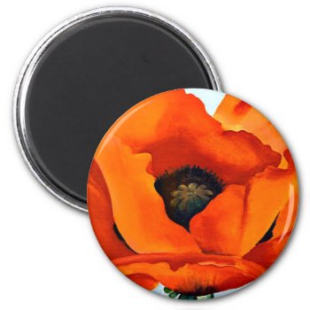 Stunning Georgia O'keeffe Red Poppy Magnet by MagnoliaVintage at Zazzle