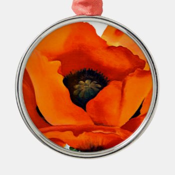 Stunning Georgia O'keeffe Red Poppy Metal Ornament by MagnoliaVintage at Zazzle