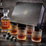 Stunning Gift Box with Luxury Truman Decanter<br><div class="desc">Anyone who receives this stunning personalized whiskey decanter set will be speechless! Includes a decanter, four whiskey glasses, nine whiskey stones, and a gift box that comes with tissue paper and raffia filler. From the exquisite crystal glasses to the beautifully engraved decanter, every piece in this set is luxurious. Perfect...</div>
