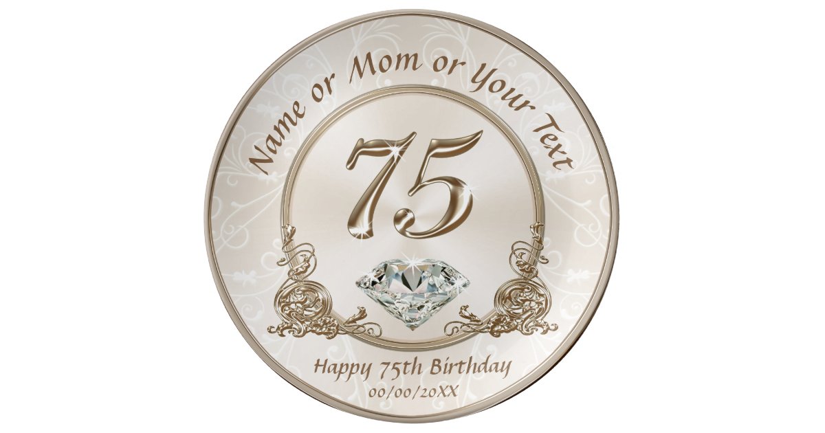 Stunning Gift Ideas for 75th Birthday for Mom Dinner Plate