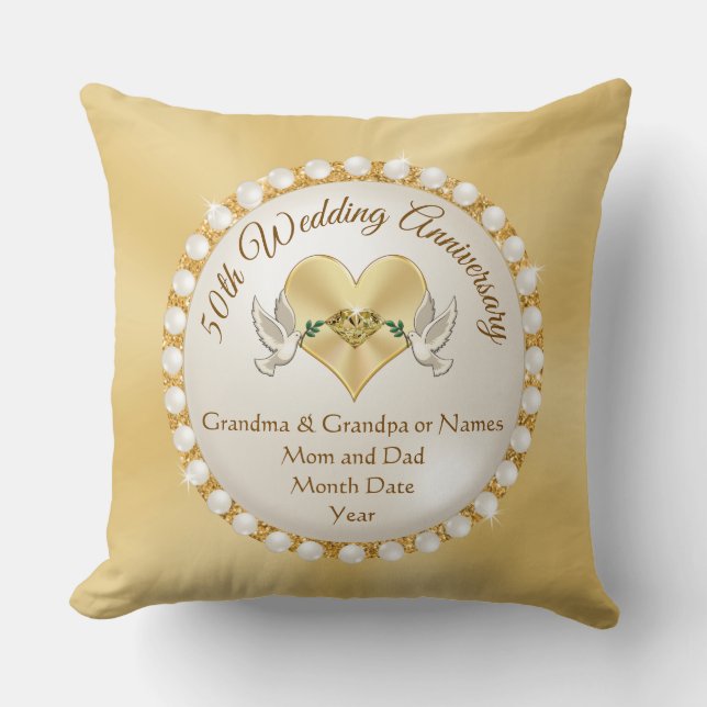 Stunning Gifts for 50 Year Wedding Anniversary Throw Pillow (Front)